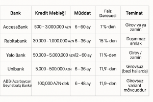 Biznes kredit faizləri